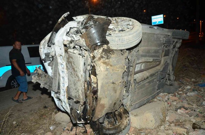 Kulübeye Çarpan Araç Takla Attı: 1 Yaralı