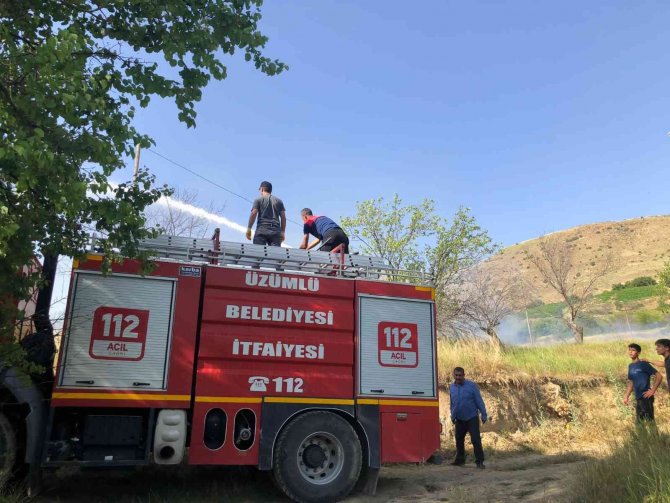 Mezarlıktaki Kuru Otlar Yandı