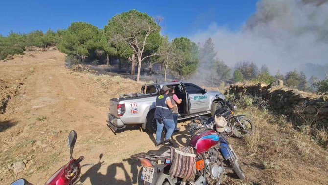 Aydın’da Orman Yangınına Havadan Ve Karadan Müdahale Ediliyor