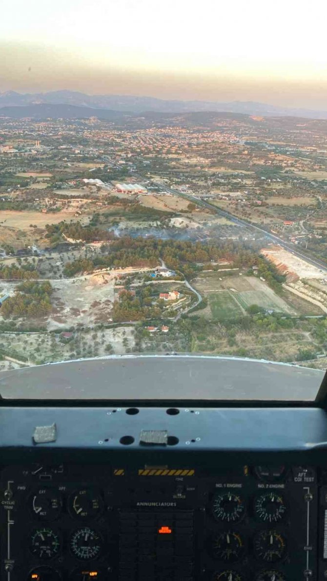 İ̇zmir’de Ağaçlık Alanda Yangın