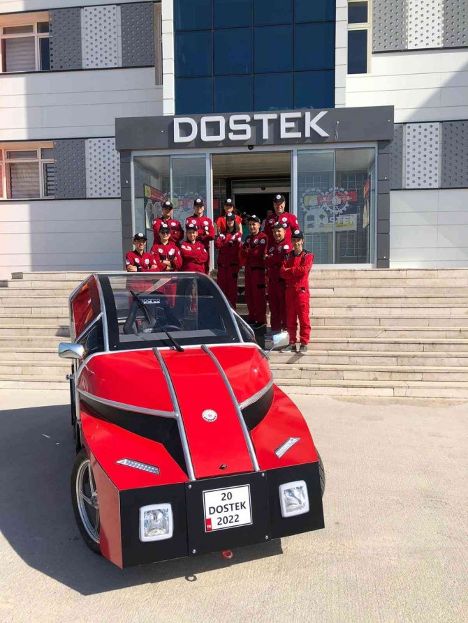 Dostek’in Elektrikli Aracı Yarışma İçin Kocaeli’ye Yolcu Edildi