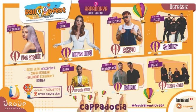 Ürgüp 3. Kapadokya Balon Festivaline Ev Sahipliği Yapacak
