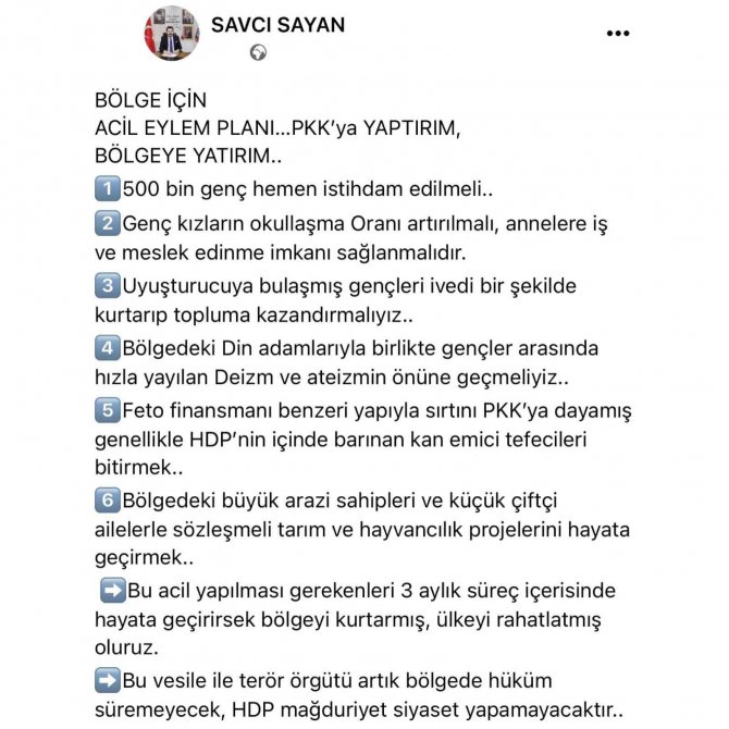 Başkan Sayan, Bölge İçin Acil Eylem Planını Açıkladı