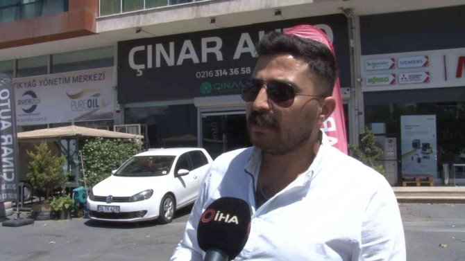 Sancaktepe’de Çatıdan Düşen Şemsiyeden 3 Saniye İle Kurtuldu