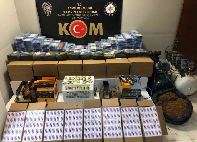 Samsun’da Kaçak Sigara Dolum Atölyesine Operasyon