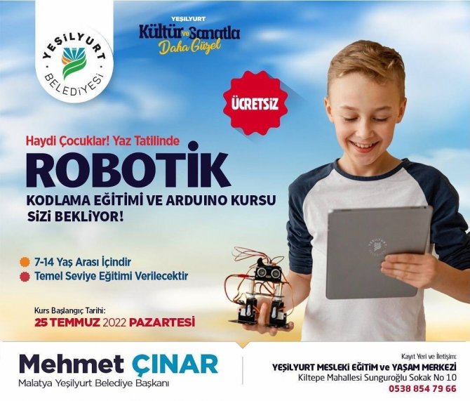 Yeşilyurt’ta Ücretsiz Robotik Kodlama Kursu