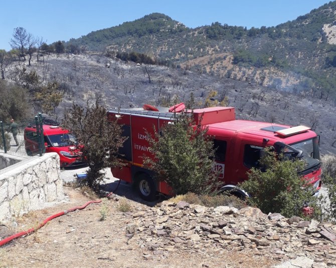 Seferihisar’daki İki Orman Yangınında 3 Ev, 12 Araç Ve 1 Bekçi Kulübesi Yandı