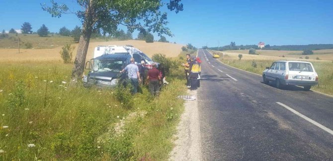 Kontrolden Çıkan Hafif Ticari Araç Ağaca Çarptı: 1 Yaralı