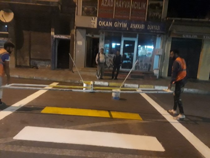 Ardahan Belediyesi Yaya Geçit Sayısını Arttırdı, Yol Çizgilerini Yeniledi