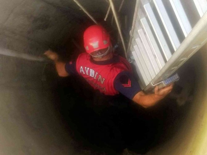 Su Kuyusuna Düşen Koyunun İmdadına İtfaiye Ekipleri Yetişti