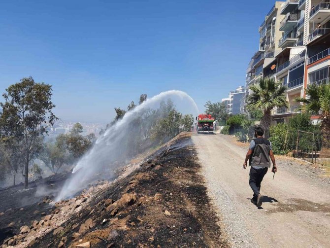 İ̇zmir’de Otluk Alanda Yangın