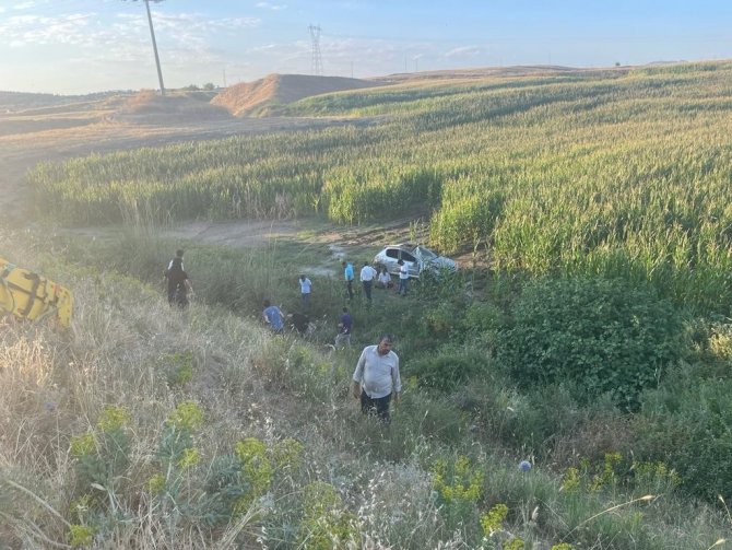 Takla Atan Otomobil Mısır Tarlasına Uçtu: 1 Yaralı