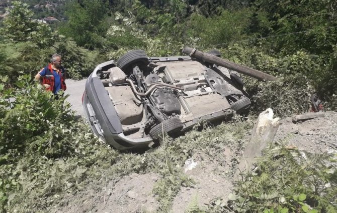 Elektrik Direğine Çarptı, Ormanlık Alana Uçtu