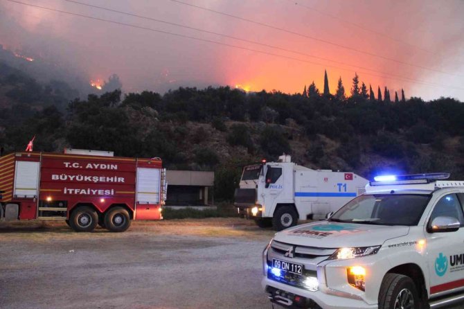 Söke’deki Orman Yangınında Dev Alevler Göğe Yükseldi