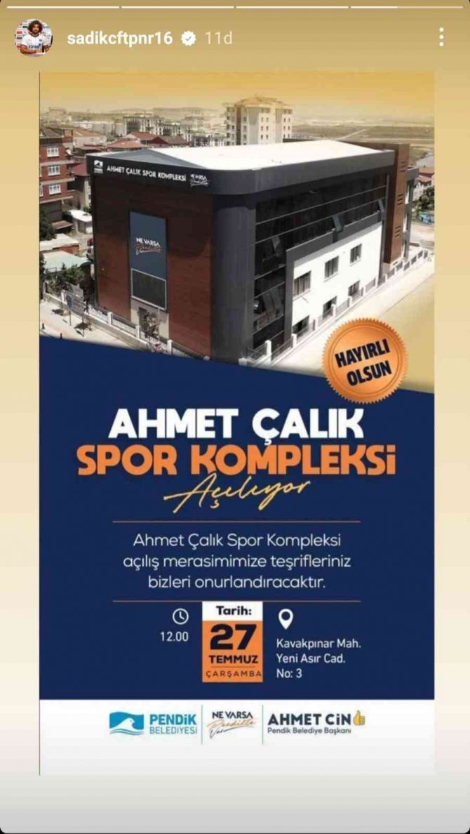 Spor Camiası, Ahmet Çalık Spor Kompleksi İçin Kenetlendi