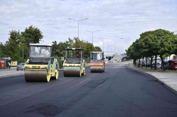 Samsun’un Ana Arterine 40 Bin Ton Asfalt