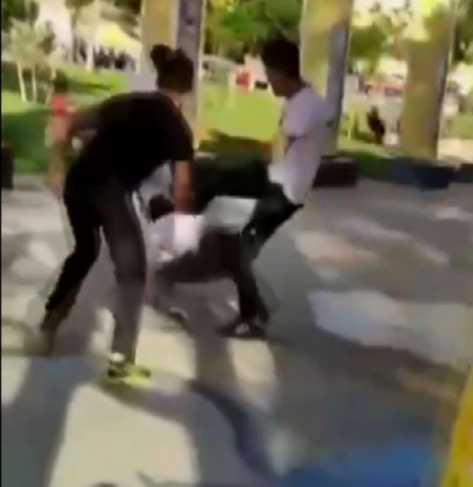 Parkta Oturan Gençleri Gülerek Dövüp Video Çektiler