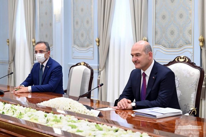 Bakan Soylu, Özbekistan Cumhurbaşkanı Mirziyoyev Tarafından Kabul Edildi