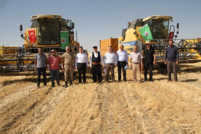 Kaymakam Ve Belediye Başkanı Buğday Hasadı Yaptı