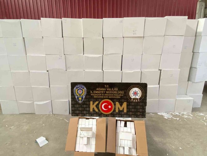 Adana’da 39 Milyon 260 Bin Kaçak Makaron Ele Geçirildi