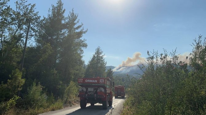 Burdur’da Orman Yangınına Havadan Ve Karadan Müdahale Sürüyor