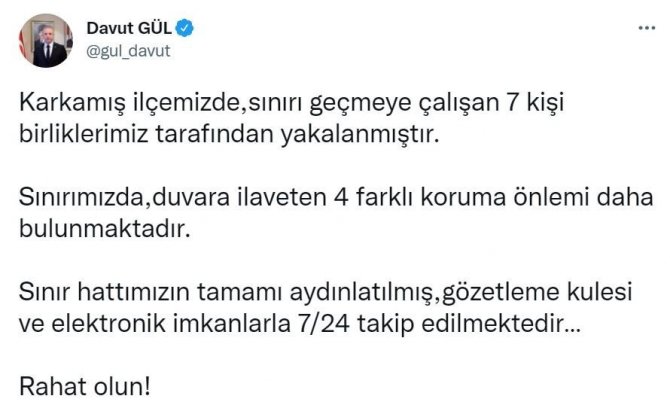 Suriye Sınırından Kaçak Geçiş Yapmaya Çalışan 7 Kişi Yakalandı