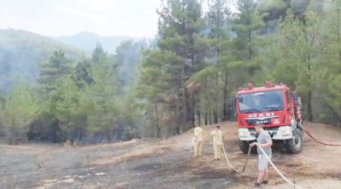 Tavşanlı’da Orman Yangını Helikopter Desteği İle Kısa Sürede Söndürüldü
