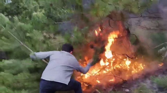 Uygulama Yapan Polislerin Dikkati Orman Yangınını Önledi