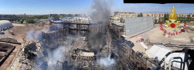 İ̇talya’daki Dünyaca Ünlü Film Stüdyosu Cinecitta’da Yangın