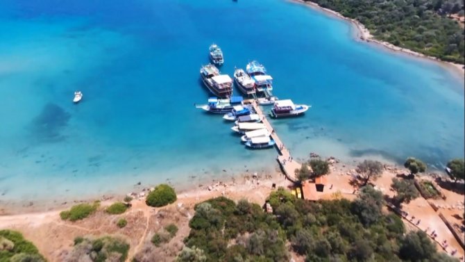 Dünyaca Ünlü Sedir Adası Havadan Görüntülendi