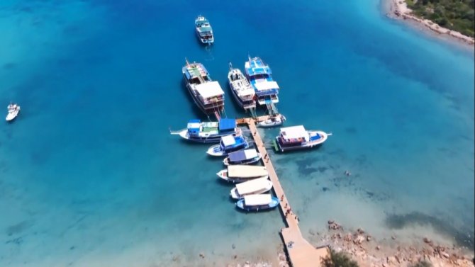 Dünyaca Ünlü Sedir Adası Havadan Görüntülendi