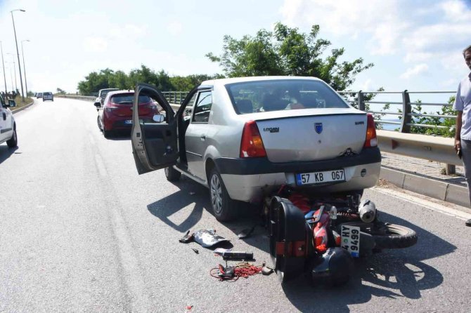 Sinop’ta Trafik Kazasında Motosiklet Sürücüsü Yaralandı