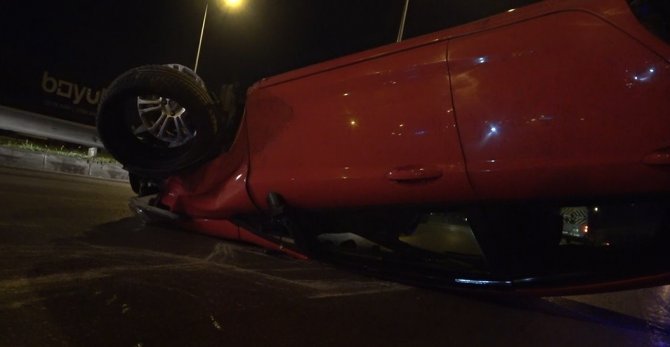 Alkollü Sürücü Takla Attığı Otomobilden Burnu Bile Kanamadan Çıktı