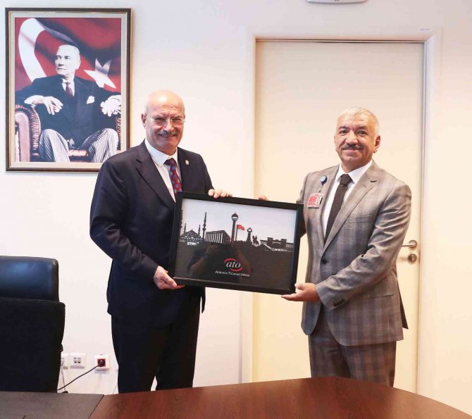 Ato Başkanı Baran, Esenboğa Havalimanı Başmüdürü Demir’i Ziyaret Etti