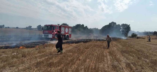 Tekirdağ’da Boş Arazide Çıkan Yangın Güçlükle Söndürüldü