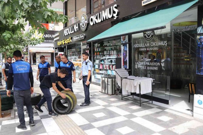 Haliliye’de Kaldırım İşgali Denetimi