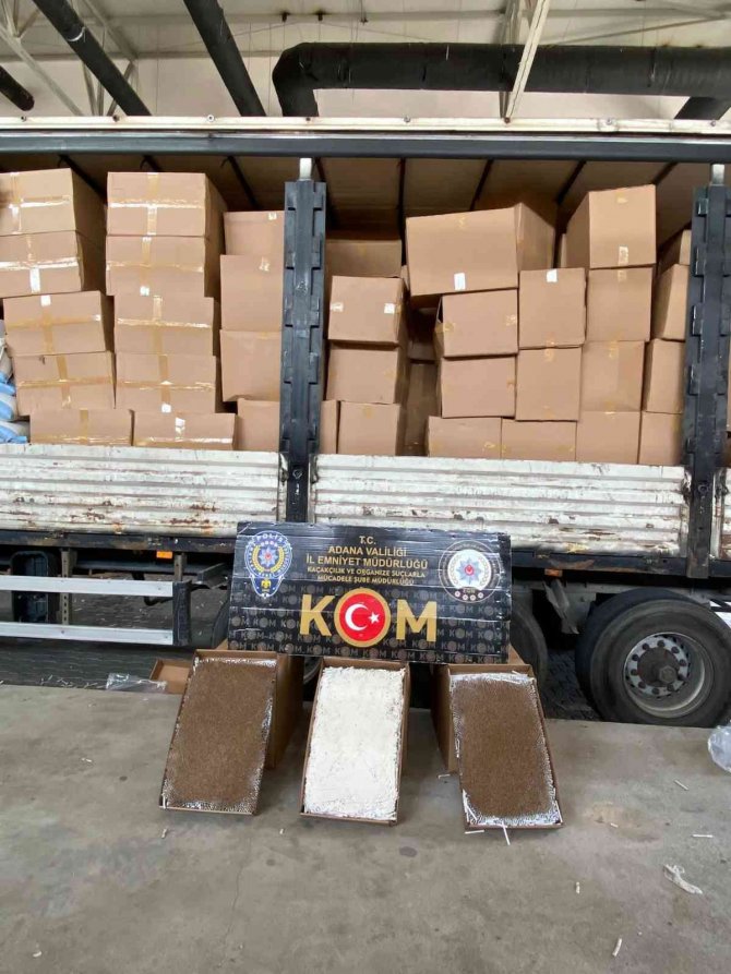 Adana’da 8 Milyon 560 Bin Adet Kaçak Makaron Ve Doldurulmuş Sigara Ele Geçirdi