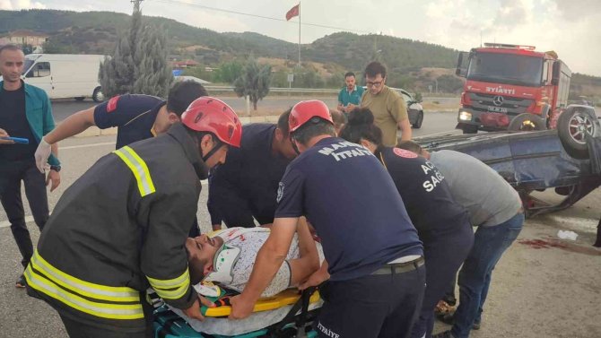 Kontrolden Çıkan Otomobil Takla Atıp Karşı Yöne Geçti: 1 Ağır Yaralı