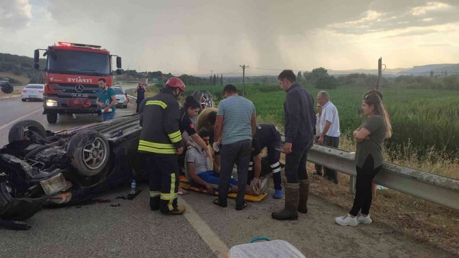Kontrolden Çıkan Otomobil Takla Atıp Karşı Yöne Geçti: 1 Ağır Yaralı