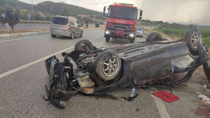Kontrolden Çıkan Otomobil Takla Atıp Karşı Yöne Geçti: 1 Ağır Yaralı