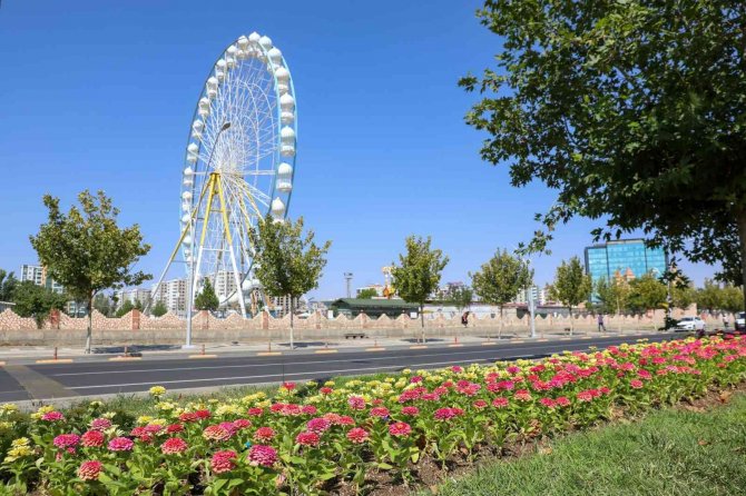 Kayapınar İlçesinde Fırat Bulvarı 75 Bin 360 Adet Çiçekle Süslendi