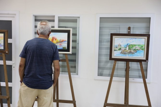 Nejat Orhan Sulu Boya Sergisi Didimli Sanatseverlerle Buluştu