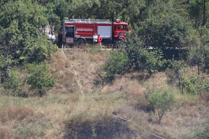Öğlebeli’de Otluk Alanda Çıkan Yangın Paniğe Sebep Oldu