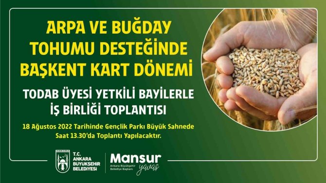 Ankara’da Üreticilere Tohum Desteği