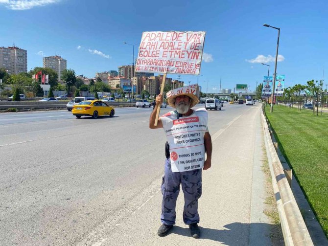 Chp Genel Merkezi Önünde Eylem Yapmıştı, Yürüyerek Diyarbakır’dan İ̇stanbul’a Ulaştı