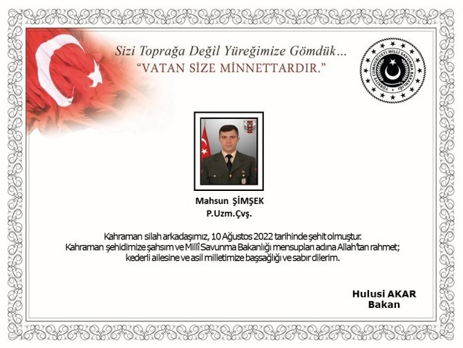 Gaziantep’e Şehit Ateşi Düştü