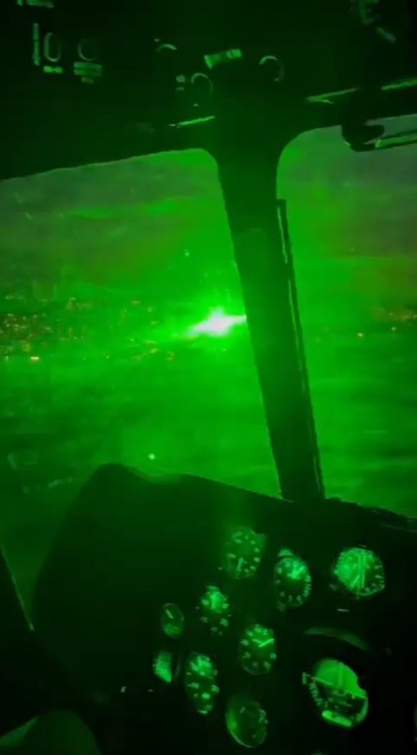 Yangın Söndürme Helikopterine Lazer Tuttular