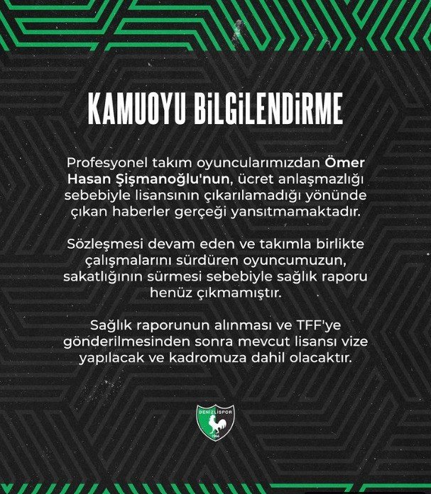 Sağlık Raporu Yetişmeyen Ömer Şişmanoğlu Kadroya Dahil Olacak