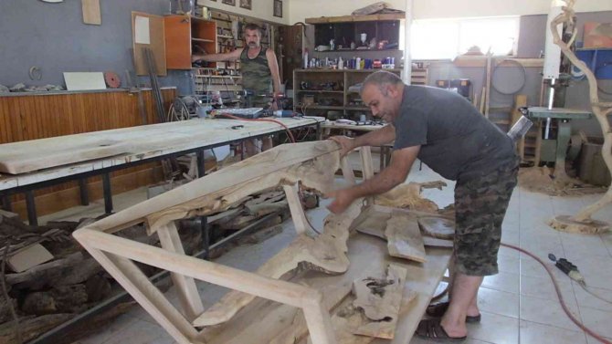 Balıkesir’de Atık Ağaçlar Maharetli Ellerde Sanat Eserine Dönüşüyor