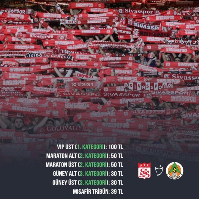 Sivasspor-alanyaspor Maç Biletleri Satışta